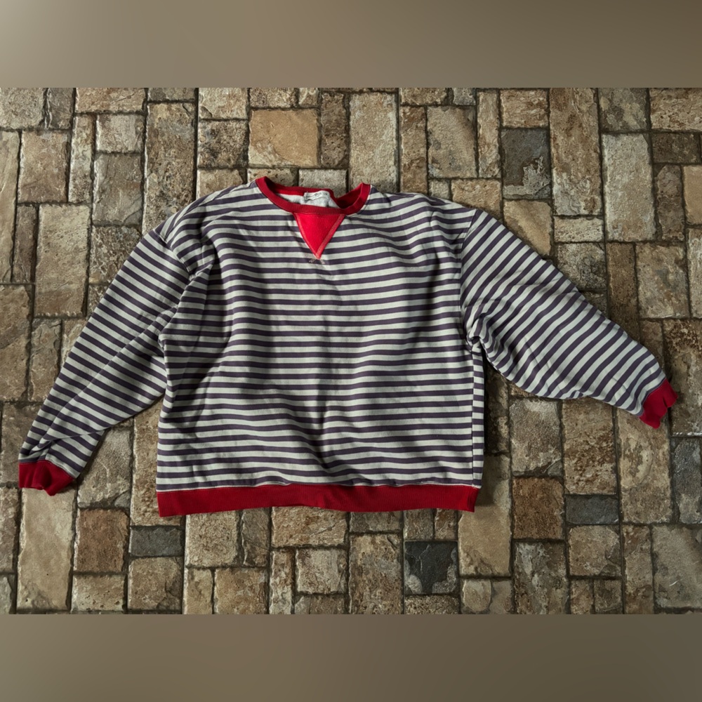 Natural Life Red and Gray Striped Top
